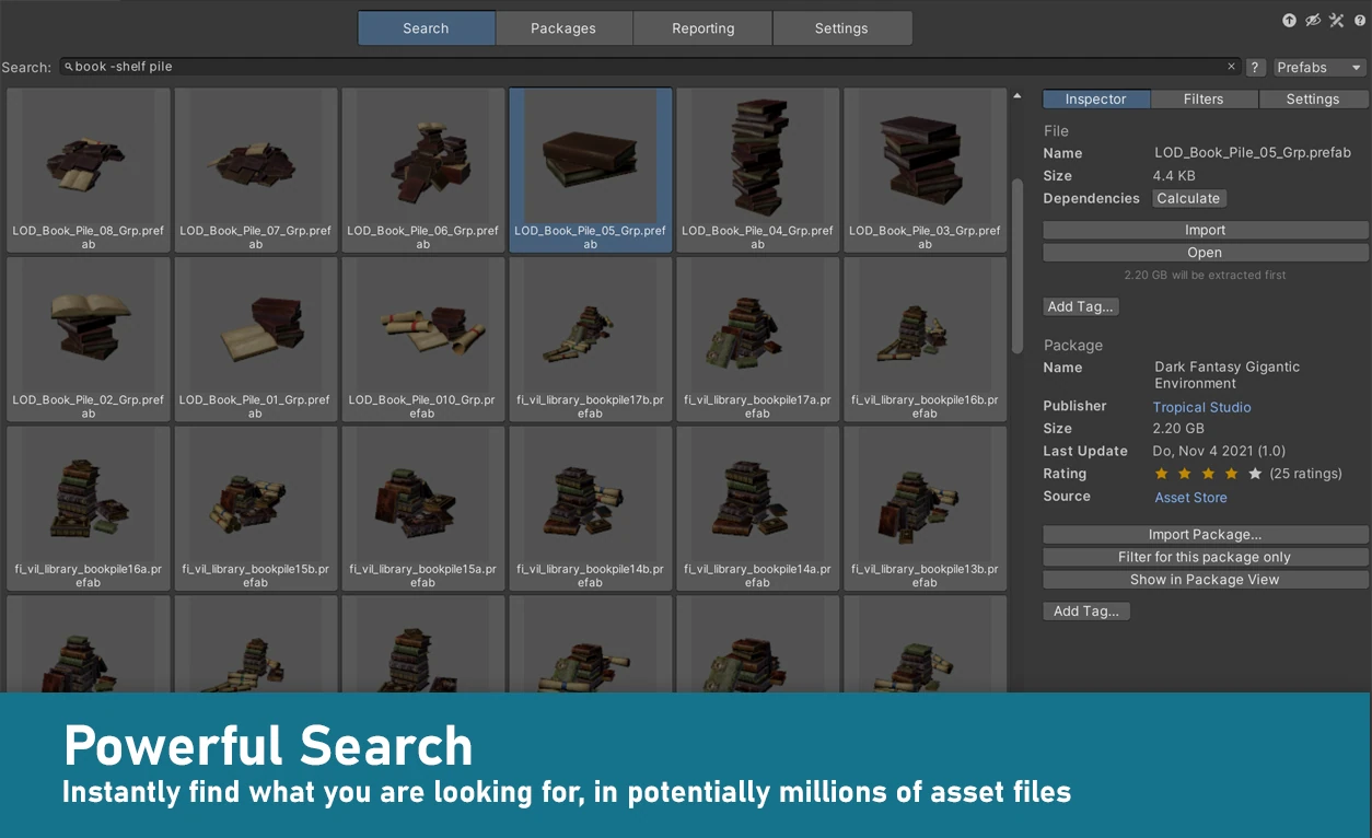 Powerful search and filtering