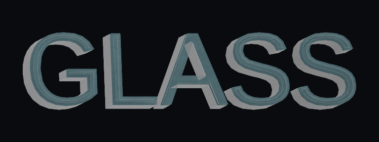 Glass Reveal rendered on Text Studio 3D text.