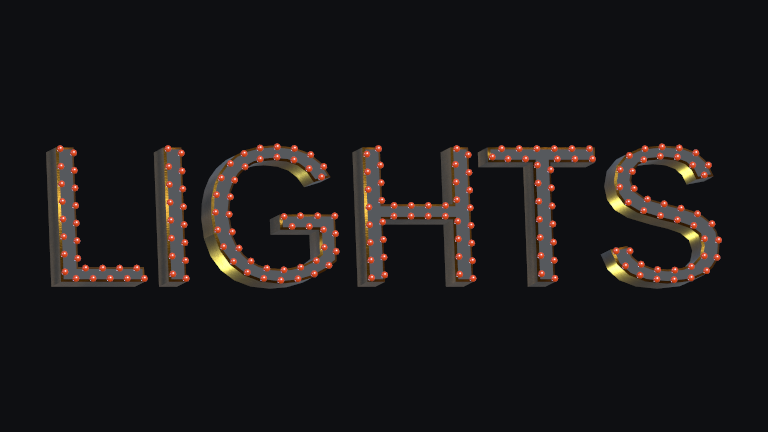 Marquee Bulbs built-in Text Studio 3D style.