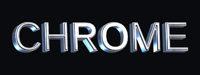Chrome Sweep rendered on Text Studio 3D text.