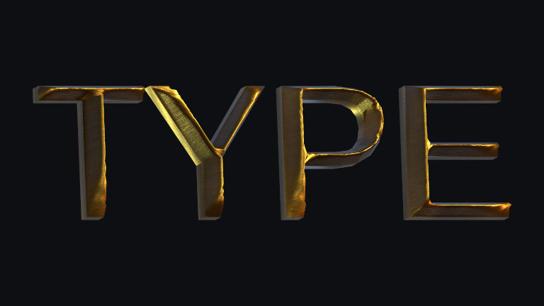 Gold Chisel built-in Text Studio 3D style.