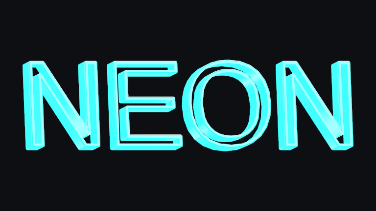 Neon Outline built-in Text Studio 3D style.