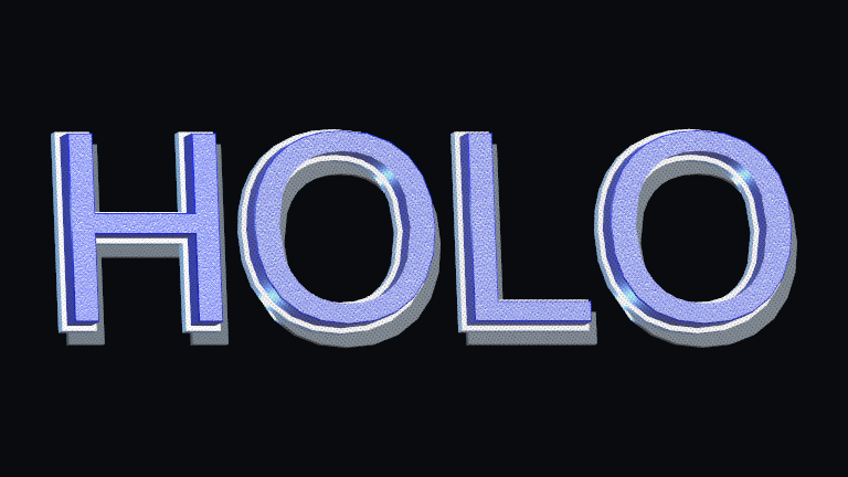 Hologram Scan rendered on Text Studio 3D text.