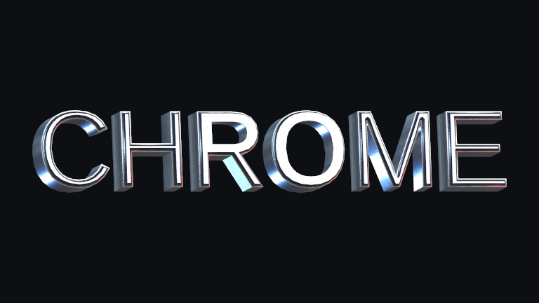 Brushed Chrome built-in Text Studio 3D style.