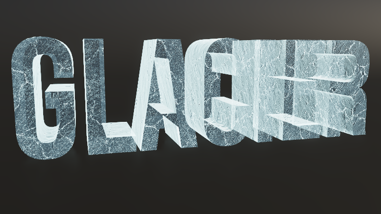 Ice Glaze rendered on Text Studio 3D text.