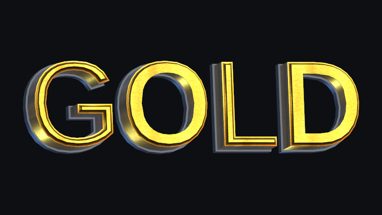 Golden Signage built-in Text Studio 3D style.