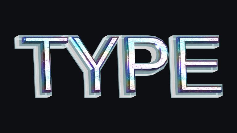 Holographic Glass built-in Text Studio 3D style.