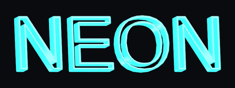 Neon Chase rendered on Text Studio 3D text.