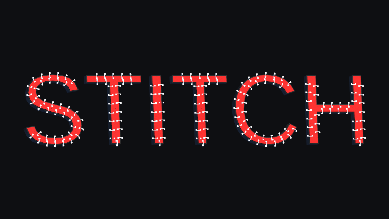 Stitched built-in Text Studio 3D style.