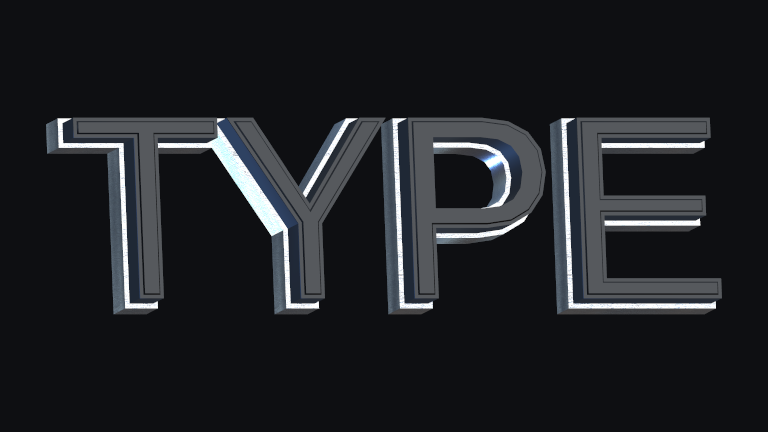 Black Chrome built-in Text Studio 3D style.