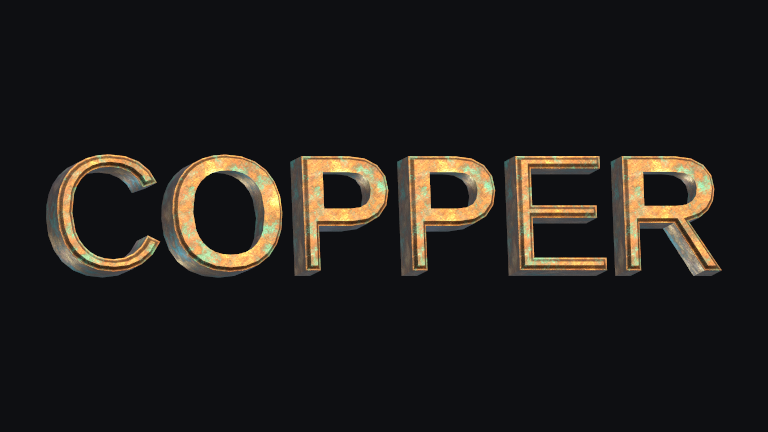 Copper Patina built-in Text Studio 3D style.