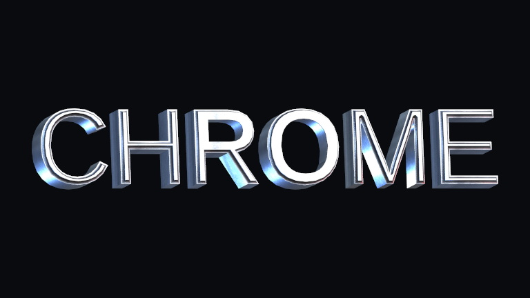 Chrome Sweep rendered on Text Studio 3D text.