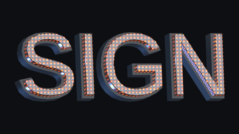 LED Sign built-in Text Studio 3D style.