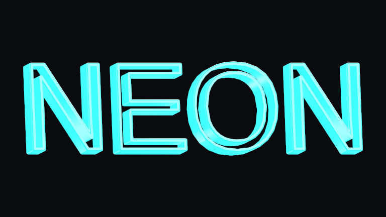 Neon Chase rendered on Text Studio 3D text.