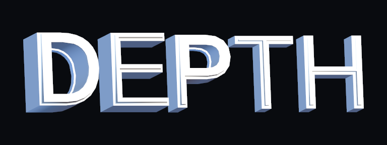 Depth Wave rendered on Text Studio 3D text.