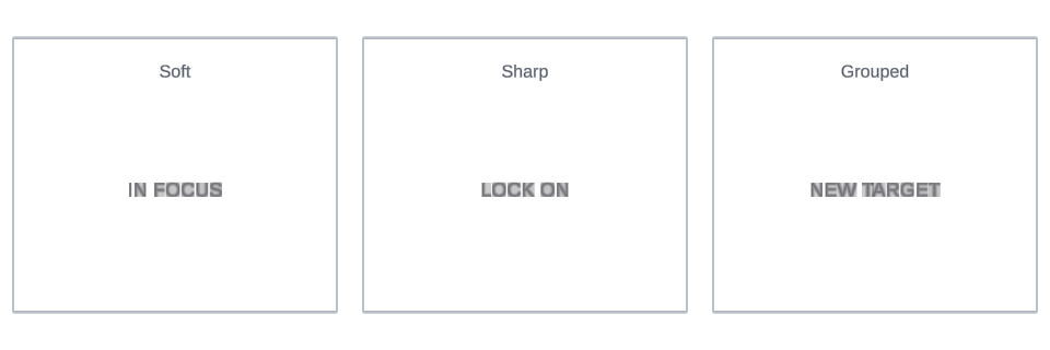 Focus effect variations in Text Studio.