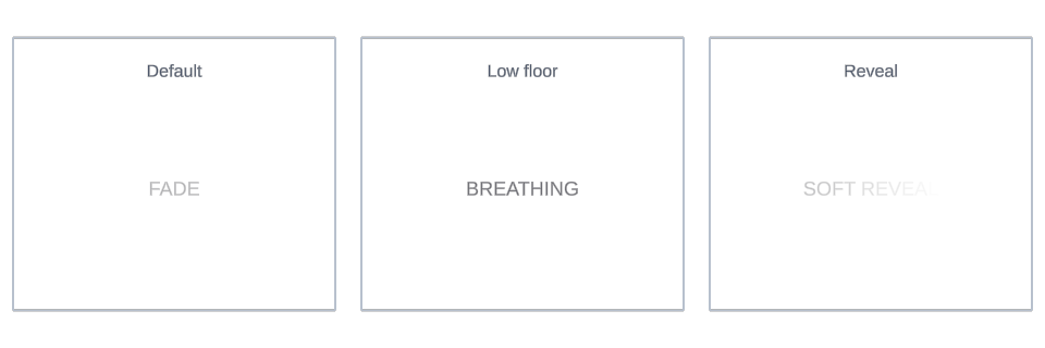 Fade effect variations in Text Studio.