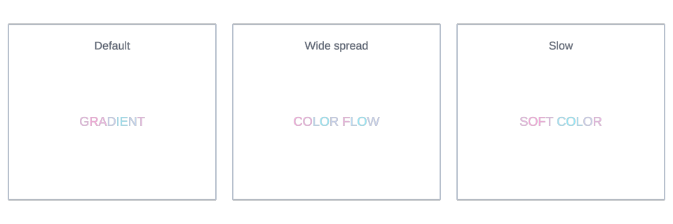 Gradient Flow effect variations in Text Studio.