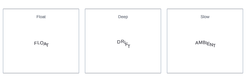 Soft Spatial Float effect variations in Text Studio.