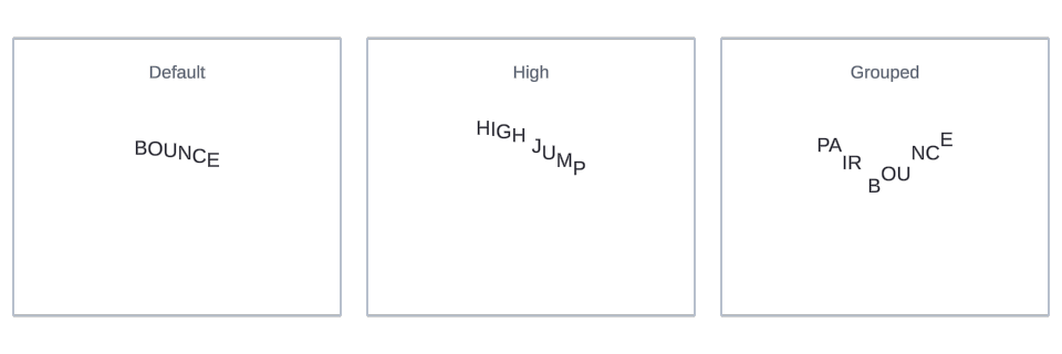 Bounce effect variations in Text Studio.