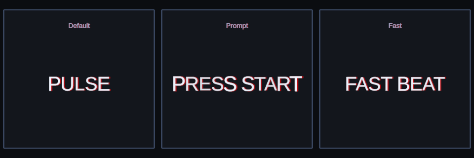 Pulse effect variations in Text Studio.