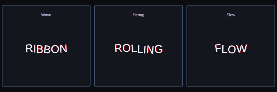 Rolling Ribbon effect variations in Text Studio.