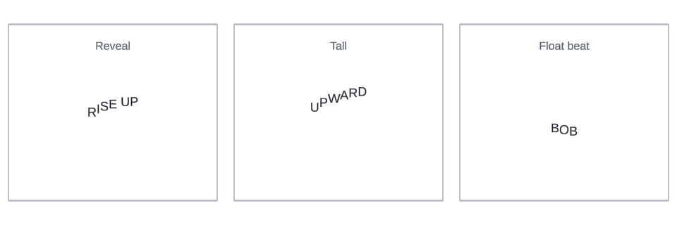 Slide Vertical effect variations in Text Studio.