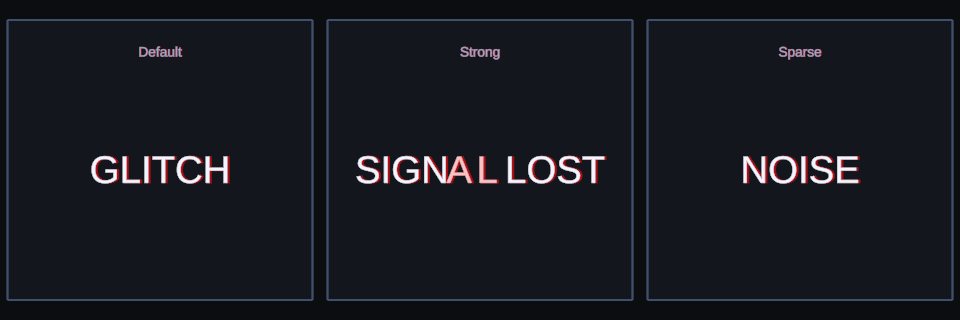 Glitch effect variations in Text Studio.