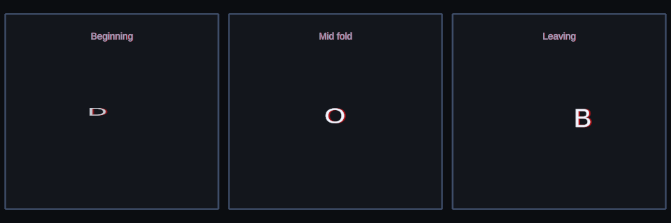 Fold Away effect variations in Text Studio.