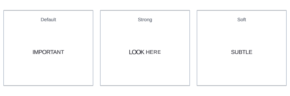 Emphasis effect variations in Text Studio.