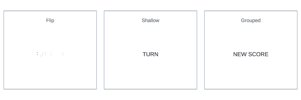 Card Flip Y effect variations in Text Studio.