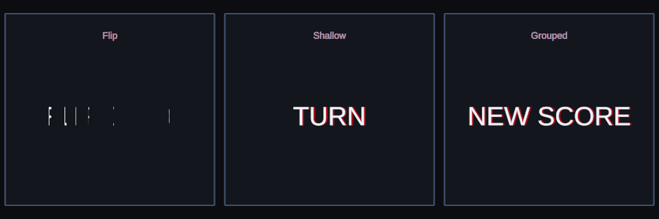 Card Flip Y effect variations in Text Studio.