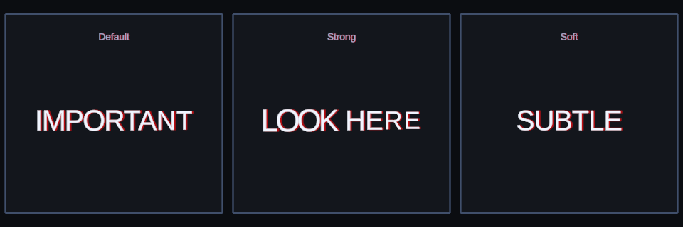 Emphasis effect variations in Text Studio.