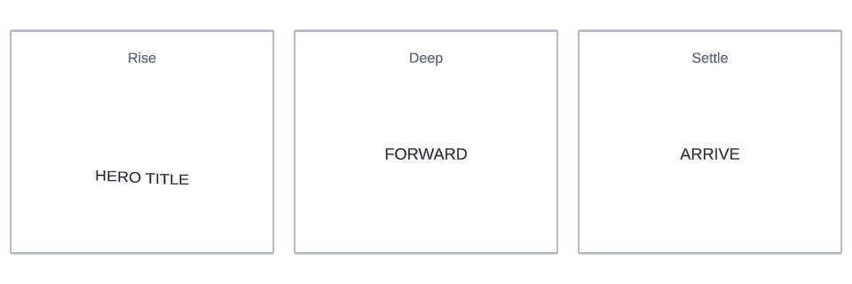 Hero Depth Rise effect variations in Text Studio.