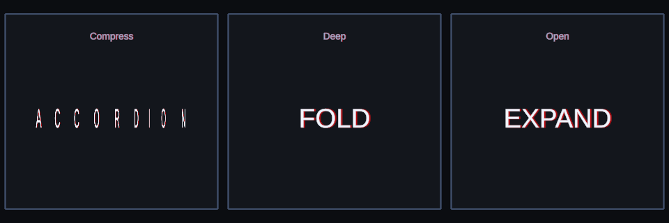 Accordion effect variations in Text Studio.