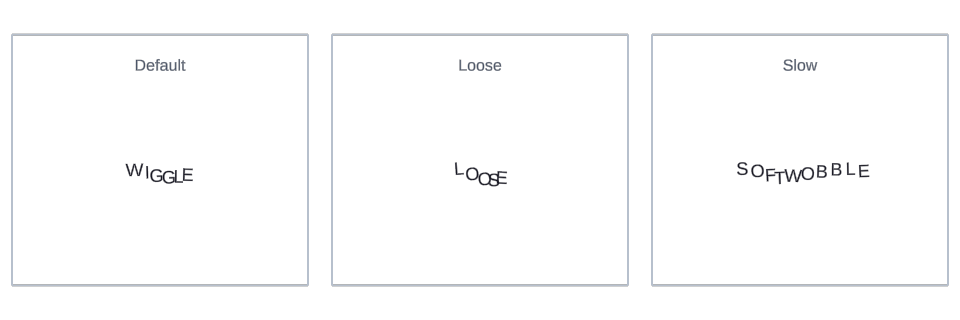 Wiggle effect variations in Text Studio.