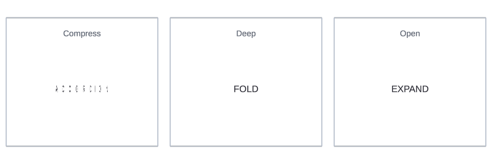 Accordion effect variations in Text Studio.